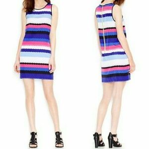 Kensie Striped Zig zag Sleeveless Sheath dress